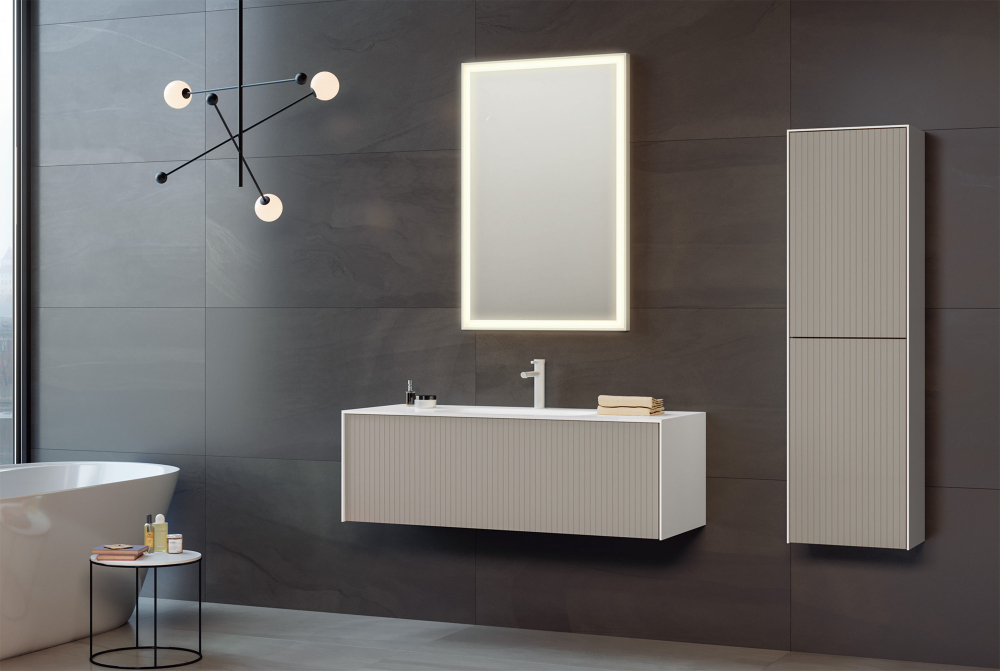 Тумба с раковиной ORKA Cube 80 подвесная, бежевый матовый_2