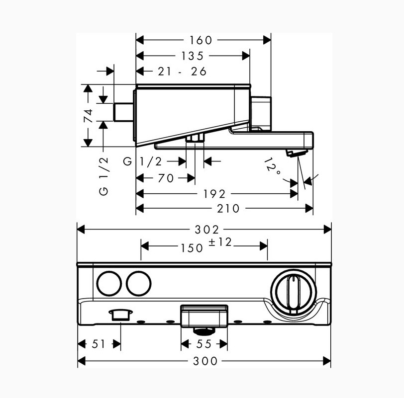 Смеситель Hansgrohe ShowerTablet Select 300 13151000 2